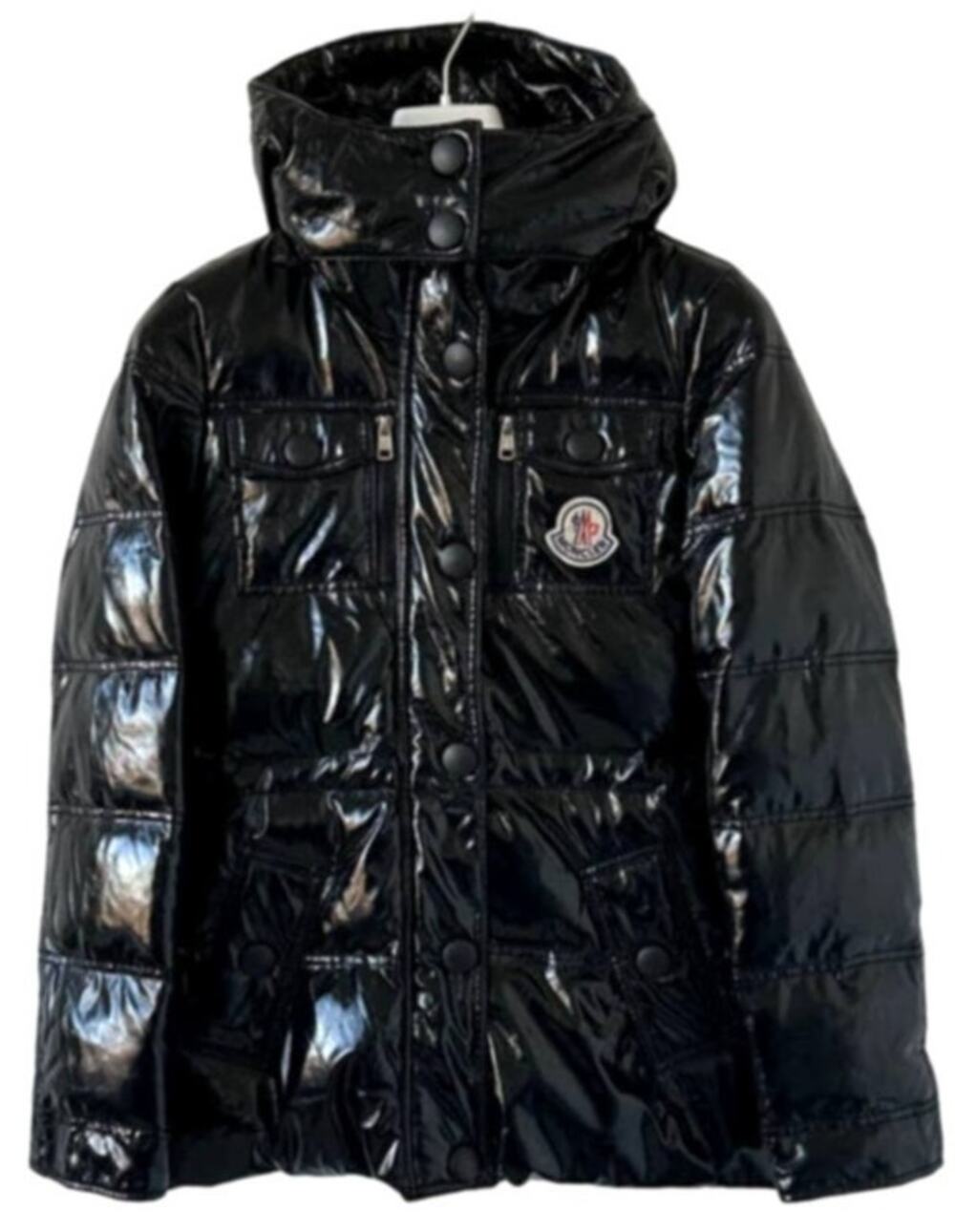 Women's Hooded Down Parka Glossy Black Size M
